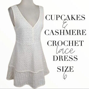 Cupcakes & Cashmere white eyelet lace dress size 6